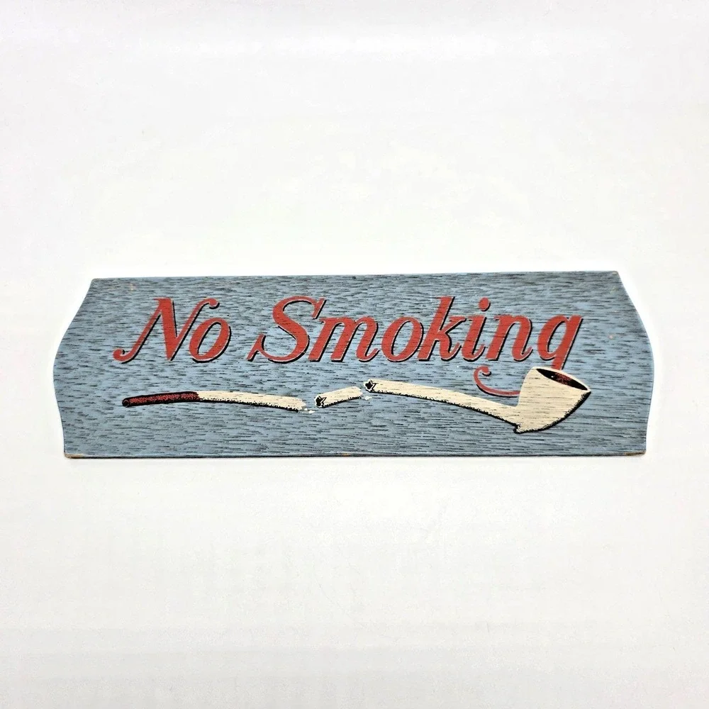 Vintage No Smoking Wood Wall Hanging Sign Plaque Art 1967 Yorkraft York PA 12
